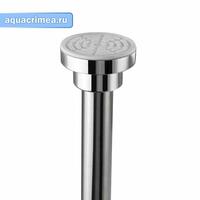 Карниз хромированный ПРЕМИУМ, в ванную комнату 130х240см без колец, из нерж. стали с усиленным крепл